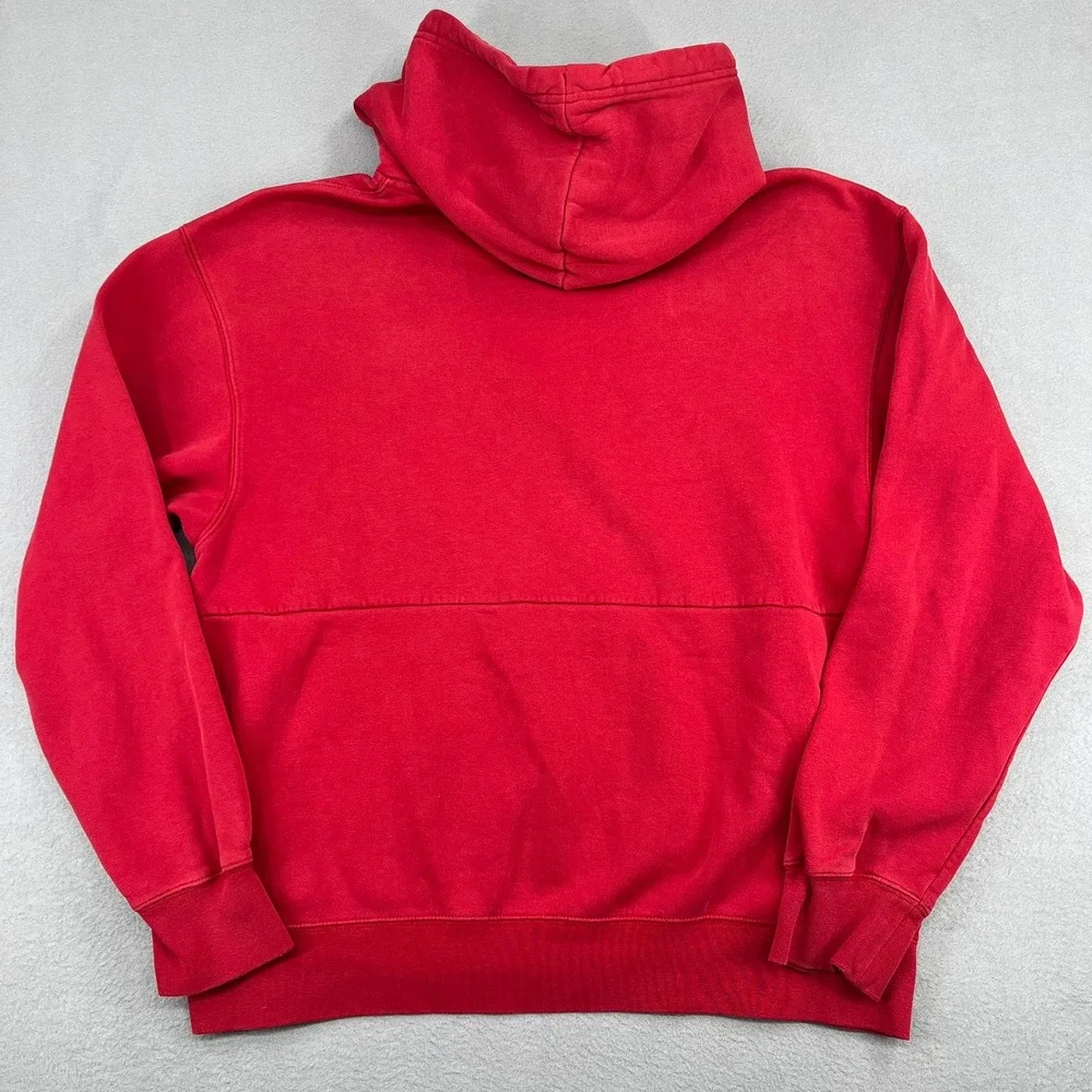 Jordan Air Mens Red Fleece Pullover Jumpman Logo Hoodie Standard Fit Large‎
